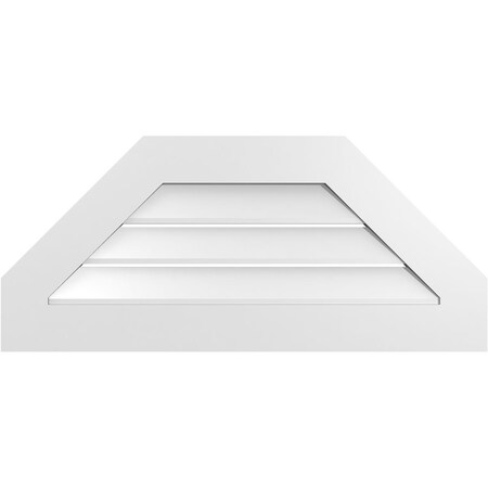 Ekena Millwork Octagonal Top Surface Mount PVC Gable Vent: Functional, w/ 3-1/2"W x 1"P Standard Frame, 36"W x 16"H GVPOT36X1601SF
